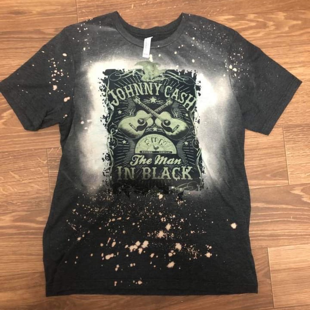 Custom bleached Johnny Cash shirt